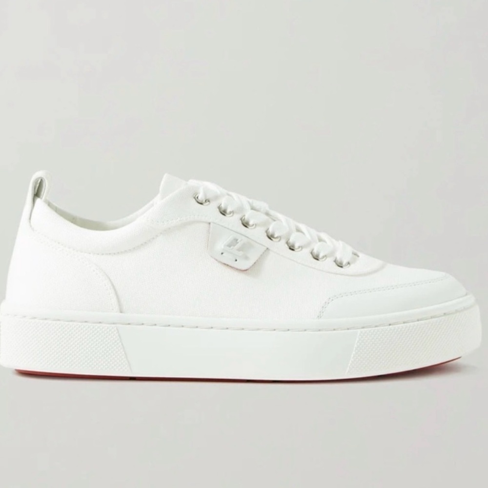 Christian Louboutin Ivory Sneakers with Red Accents